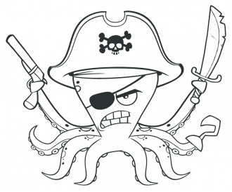 Samolepka Chobotnica pirát