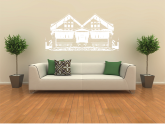 Samolepka Chata pri jazere