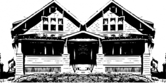 Samolepka Chata pri jazere