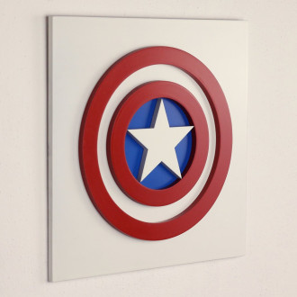 3D Drevená dekorácia symbol Kapitán Amerika