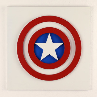3D Drevená dekorácia symbol Kapitán Amerika