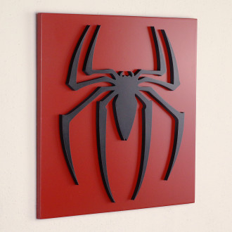 3D Drevená dekorácia symbol Spidermana