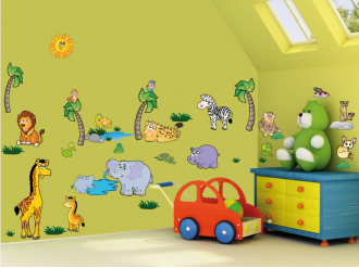 Samolepka na zeď Velká sada Safari