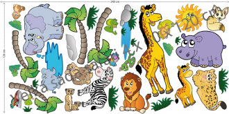 Samolepka na zeď Velká sada Safari