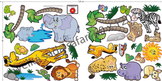 Samolepka na zeď Velká sada Safari