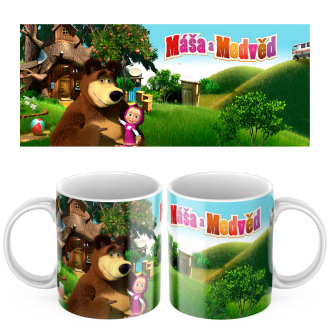 Keramický hrnček Máša a Medveď