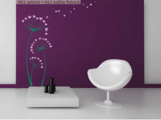 Samolepka na zeď Srdíčková pampeliška V2