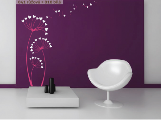 Samolepka na zeď Srdíčková pampeliška V2