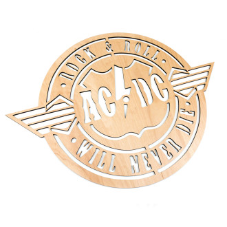 Drevená dekorácia AC/DC