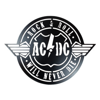 Drevená dekorácia AC/DC čierna