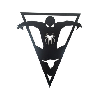 Drevená dekorácia čierna Spiderman v trojuholníku