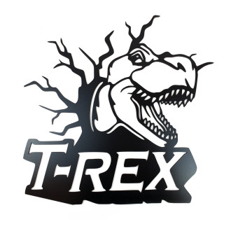 Drevená dekorácia Dinosaurus T-REX čierna