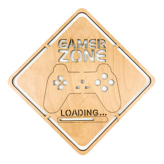 Drevená dekorácia Gamer Zone