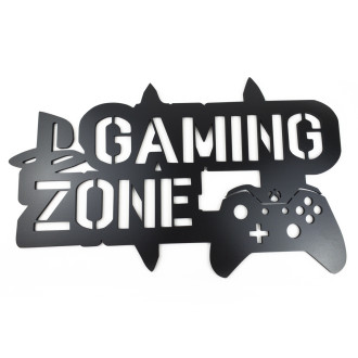 Drevená dekorácia Gaming Zone čierna