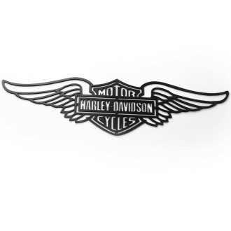 Drevená  dekorácia Harley Davidson krídla čierna