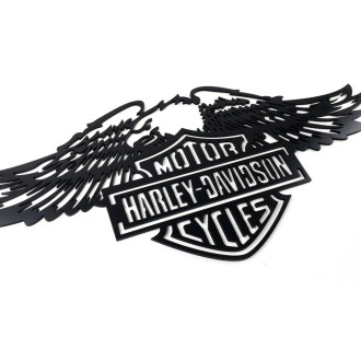 Drevená  dekorácia Harley Davidson orol čierna