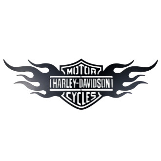 Dřevěná dekorace Harley Davidson v ohni čierna