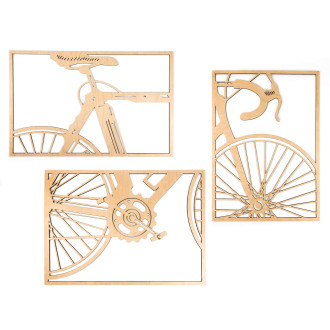 Drevená dekorácia Bicykel (3 diely)
