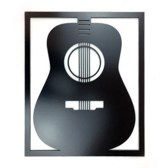 Drevená dekorácia Gitara čierna