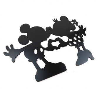 Drevená dekorácia Mickey a Minnie čierna