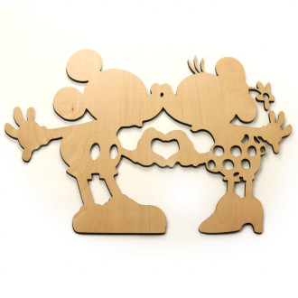 Drevená dekorácia Mickey a Minnie