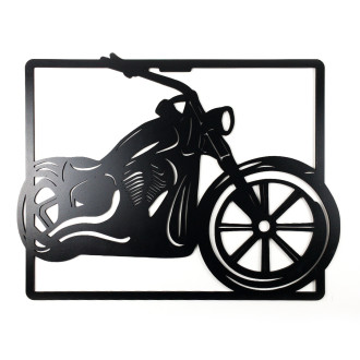 Drevená dekorácia Motorka čierna