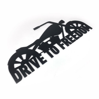 Drevená  dekorácia motorka Drive to Freedom čierna