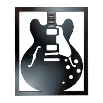 Drevená dekorácia Semiakustická gitara čierna