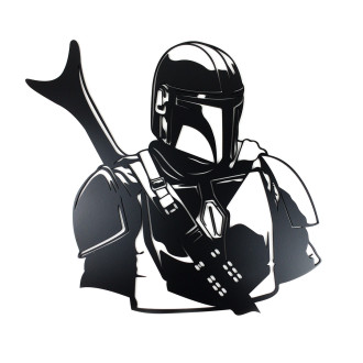 Drevená dekorácia Star Wars Mandalorian čierny