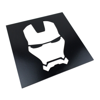 Drevená dekorácia Symbol Iron Man čierna