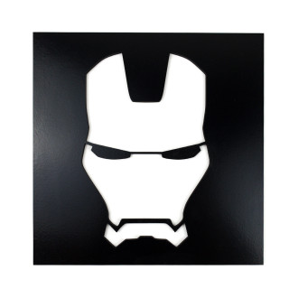 Drevená dekorácia Symbol Iron Man čierna