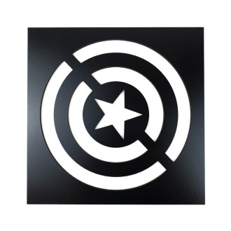 Drevená dekorácia Symbol Kapitána Ameriky čierna