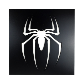 Drevená dekorácia Symbol Spidermana čierna