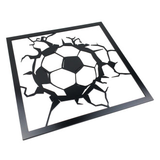 Drevená dekorácia Futbalová lopta čierna