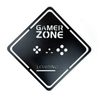 Drevená dekorácia Gamer Zone čierna