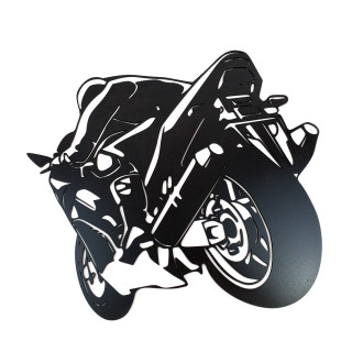 Drevená dekorácia Športová motorka čierna