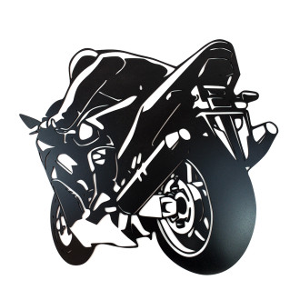 Drevená dekorácia Športová motorka čierna