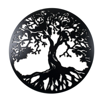 Drevená dekorácia Strom života čierny