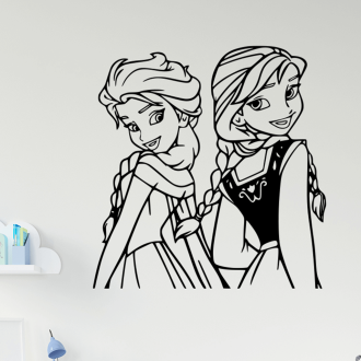 Samolepka Ľadové kráľovstvo Anna a Elsa