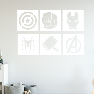 Samolepka Sada znakov Avengers 6ks