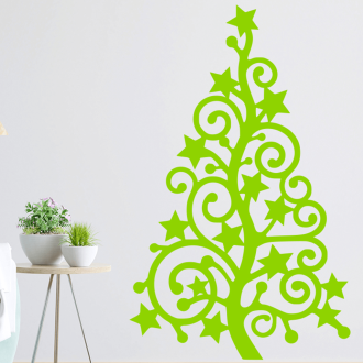 Samolepka Vianočný strom, hviezda