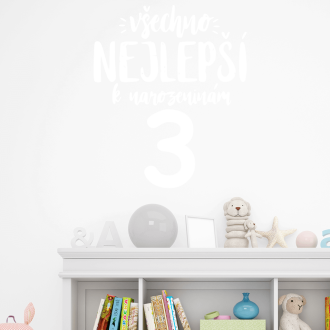 Samolepka Všetko najlepšie k narodeninám